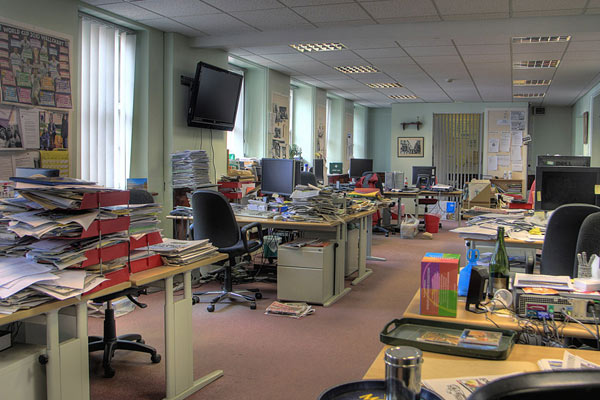 A newsroom on Sunday. Are more newsrooms starting to look like this on weekdays? (Credit: Alan Cleaver/Flickr/Creative Commons License